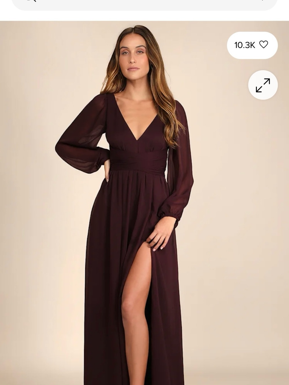 Lulu's Deep Plum Long Sleeve V-Neck Maxi Dress